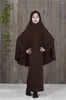 Abbigliamento etnico 2PCS Ramadan Eid Hooed Prayer Garment Kids Girls Musulmano Abaya Maxi Dress Khimar Imposta Hijab Burqa Islam Arab Jilbab Robe