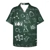 Men's Casual Shirts Scientific Formula Blackboard Pattern Prints Brainiac Summer Fashion 3d Oversized Beach Hawaiian Clothing Camiseta