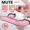 Vibromasseur Chauffant Gode Vibromasseur pour Femme Double Moteur Télescopique Femme G-Spot Vagin Clitoris Stimulateur Masturbateur Sex Toys pour Adulte 230728