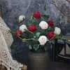 Dekorativa blommor 5st Retro European Grilled Silk Rose Bouquet Artificial Flower for Wedding Home Rom Decoration Valentine's Day Gift