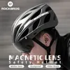 Capacetes de Ciclismo ROCKBROS Capacete de Bicicleta Masculino EPS Moldado Integralmente Respirável Feminino Lente Aero MTB Road Bike 230728