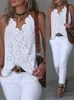 Women's Tanks White Top Women 2023 Summer Fashion Eyelet Embroidery Lace Patch Halter Tops Casual V-Neck Sleeveless Daily Wrap Tank