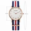 Cagarny Watches Women Fashion Quartzc Watch Clock Woman Rose Gold Ultra Thin Case Nylon Watchband Casual Ladies2214