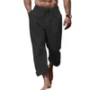 Men's Pants Long Trousers Soft Breathable Drawstring Waist With Pockets Comfortable Casual Homewear For A Stylish Look