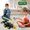 Elektrisches RC-Auto 1/24 RC-Traktoranhänger mit LED-Licht 8-in-1-Bauernhof-Spielzeugset 2,4 GHz ferngesteuerter LKW-Landwirtschaftssimulator für Kinder Geschenk 230728