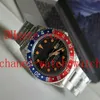 Relógios de pulso masculinos de aço inoxidável com mostrador preto de 40 mm mais vendidos 2813 Movemen mecânico automático vintage GMT 1675 Pepsi masculino 255A