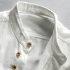 Chemises décontractées pour hommes Style japonais Chemise en coton et lin pour hommes Harajuku Col montant Manches longues Slim Fit Couleur unie Homme Casual Respirant Classique Tops 230728