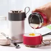 Geschirr 600ML/1000ML Thermische Lunchbox Tragbare Doppel Edelstahl Isolierung Bento Suppe Behälter Mit Klapp Löffel