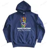 Herren Hoodies Mode Baumwolle Hoody Herren Sweatshirt Mit Kapuze Lose MAKE RACISM WRONG AGAIN Markenkleidung Viele Frühling Hoodie Warme Jacke Mantel