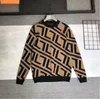 Lüks için Kadın Sweaters Tasarımcısı F Mektubu Taligan Uzun Kollu Kazak Örme Gevşek Büyük Boyu Jumper Sıradan Ceket Ceket MGP9 L0NU