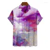 Herren-Freizeithemden, Sommer, Europa und die Vereinigten Staaten, grenzüberschreitender Digitaldruck, junge Farbe, Tie-Dye-Trend, Hawaii-Hemd