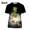 Koszule męskie 2023 Letni chłodny ananas 3D Printowanie krótkoczepowo-rękawo-oddychającej koszuli i damskich topów owocowych