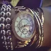 M marca diamante japão movimento quartzo pulso ouro aço inoxidável relojes negócios moda homens mulheres qualidade superior prata dourada wris254g