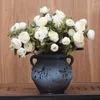 Decorative Flowers 10 Heads 1 Bunch Camellia Rose Artificial Flower Holding Bouquets Party Wedding Scene Display Room Home Decor Fake Floral