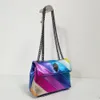 Kvällspåsar Fashion Design Eagle Head Summer Mini Rainbow Women Handväska Joining Colorful Cross Body Bag Patchwork Shoulder Bag 230728