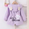 Jackets Girls Jacket 1 6 Year Baby Spring Autumn Casual Windbreaker Kid Outerwear Cute Rabbit Hooded Toddler Coat Children Clothing 230728