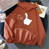 Men s Hoodies Sweatshirts Peace Was Never An Option Goose Printing Mens Long Sleeves Cute Casual Pullover Creativity Pocket Warm Clothes Male 230728