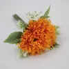 Decorative Flowers 7heads/bunch Of Artificial Gerbera Silk Flower Daisy Golden Chrysanthemum Home Garden Party Wedding Decor