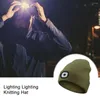 Boinas chapéu com configurações de brilho ajustáveis led recarregável à prova d'água alta iluminação para noite unissex