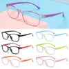 Lunettes de soleil mode carré Anti lumière bleue lunettes d'ordinateur pour les enfants lisant et jouant à des jeux pour protéger les yeux plats