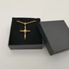 Pendant Necklaces Gold Color 316L Stainless Steel Religious Cross Necklace Small Christian For Men