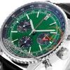 BLS NAVITIMER B01 ETA A7750オートマチッククロノグラフメンズウォッチグリーンスティックダイヤルブラックレザーストラップAB0137241L1p1スーパーエディションリロジホムブレウォッチPuretime K11