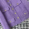 Giacche da donna 2023 Spring Fashion Piccolo cappotto profumato Stile corto Elegante top viola di fascia alta francese