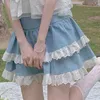 Röcke 2023 FashionJapanese Kawaii Mini Rock Frauen Sommer Casual Designer Elegante Lolita Sexy Hohe Taille Spitze Verband Süße