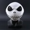 Nowy koszmar przed świętami Bożego Narodzenia Jack Skellington White Latex Mask Movie Cosplay Props Halloween Party Pischievous Horror Mask T224i