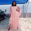 Этническая одежда Houseofsd Fashion African Style Chefon Abaya Стильные кружевные платья Jilbab с внутренним платьем Двух кусочков для Woma260a