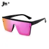 Sunglasses JM Big Flat Top Shield Women Men Square Mirror Sun Glasses for UV400 Oversized 230729