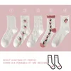 Femmes chaussettes 5 paires mignon volants bord robe Lolita été doux fille coton blanc mi-long respirant accessoires