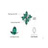 Ear Cuff Jewelrypalace Flower 2.4ct Green Simulated Nano Emerald 925 Sterling Silver Dangle Clip Earrings for Women Gemstone Jewelry 230728