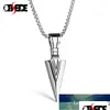 Pendentif Colliers Obsede Punk Titane Acier Collier Charmes Lance Flèche Pendentifs Pour Hommes Bijoux Or Sier Couleur Chaîne Ami Cadeaux Dha0H