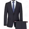 Men's Suits Stretchy Dark Blue Business Navy Men Groom Wedding For Costume Homme Mens Suit Set Standard