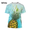 Koszule męskie 2023 Letni chłodny ananas 3D Printowanie krótkoczepowo-rękawo-oddychającej koszuli i damskich topów owocowych