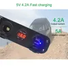 4 In 1 Sigarettenaansteker Digitale Voltmeter Dual Usb Power Charger 12V Socket Stofdicht Waterdicht Met Rocker Switch237Y