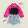 Completi di abbigliamento Ragazze Primavera Autunno Vestiti per bambini Camicie a maniche lunghe per bambini Pantaloncini di jeans Gilet Vestito da ragazza Bambini 230728