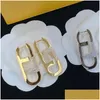 Hoop Huggie Luxury Earring Designer Jewelry For Women Gold Earrings 925 Sier F Dangle Diamond Stud Earings Engagement Orecchini Lo Dhkju