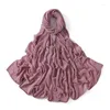 Scarves Cross-Border Arrival Women's Soft Solid Color Elastic Breathable Crumpled Jersey Pleated Toe Cap Scarf Veil