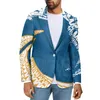 Herrdräkter polynesiska stamtongan totem tatuering Tonga tryck högkvalitativ blazer affär elegant mode casual män smal passform jacka jacka jacka