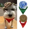 Vêtements pour chiens Chapeau pour animaux de compagnie pour chiens Chats Party Animaux Accessoires de costumes élégants Ensemble de serviette de salive de cowboy confortable