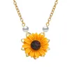 Choker 2023 Fashion Sunflower Pearl Necklace Pendant for Women smycken halsband bröllop collier femme flickor