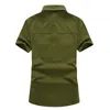 Chemises décontractées pour hommes Chemise militaire d'été hommes coton à manches courtes armée mâle Air-Force tactique Badge Chemise Homme