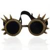 Lunettes de soleil 2023 soudage lunettes rondes Steampunk Cyber Goth Rivet lunettes à pointes Cosplay Antique victorien Gafas Hombre