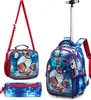 Mochilas escolares de 18 polegadas com rodinhas para meninos meninas mochila de viagem com rodinhas 18 polegadas conjunto de mochila escolar lancheira e caixa de lápis 230729