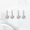 Stud earrings designer full diamond tassel earrings earrings women S925 silver hypoallergenic six prongs inlaid 3A zircon single diamond earrings wedding jewelry