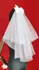 Bridal Veils Cute Two-Layer Wedding Veil With Bow Lovely Party For Bride Comb Pearls MM