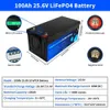 Helt ny 12V 200AH 24V 100AH ​​50AH LIFEPO4 Batteripaket Inbyggt BMS-uppladdningsbar batteri för RV-båtar Hemmen Energilagringsceller