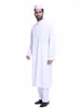 Vêtements ethniques décontracté moyen-orient musulman hommes Thobe Jibbah pantalon 2 pièces costume saoudien homme bouton longue chemise pantalon lâche Robe ensembles